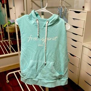 Lorna Jane Light Blue Sleeveless Hoodie